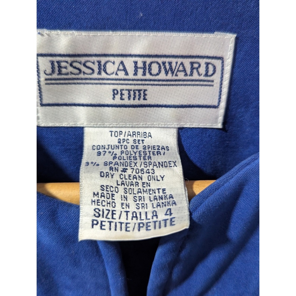 Jessica Howard Petite Blue Zip Front Jacket Blazer Women's Size 4 - Picture 3 of 9